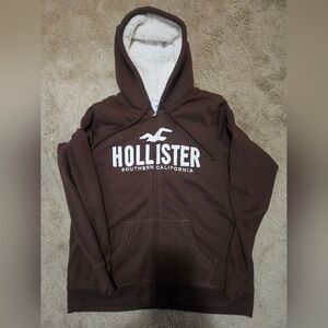 NWOT Hollister Brown Sherpa-Lined Hoodie